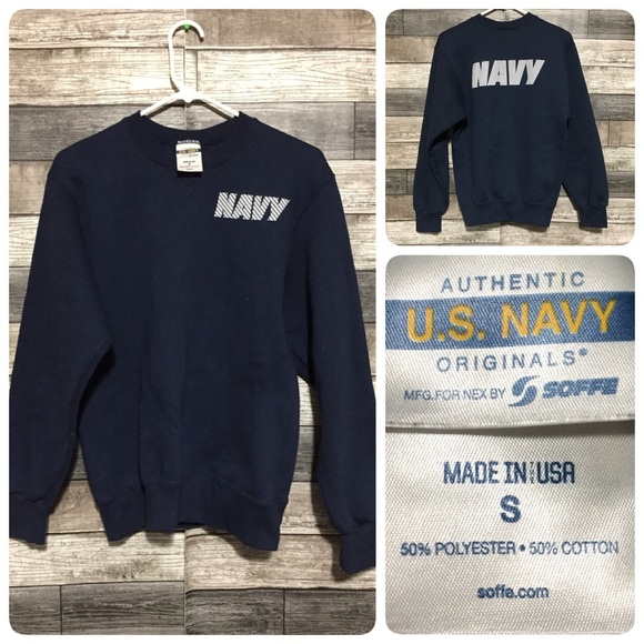 Soffe US Navy Sweatshirt Men’s S Navy Blue Pullover Crewneck Official - Picture 1 of 7